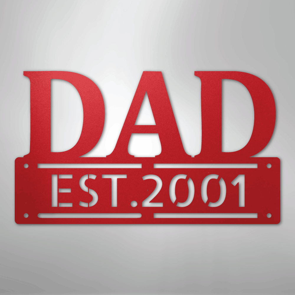 My Easy Monogram Steel Sign Red / 24" Father's Day - Steel Sign