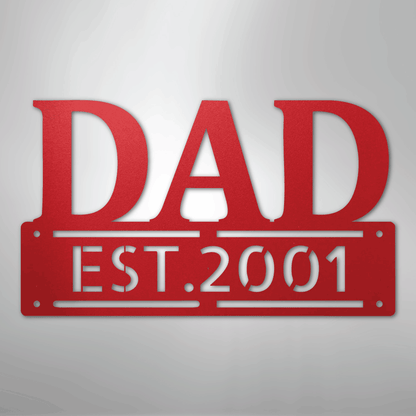 My Easy Monogram Steel Sign Red / 24" Father's Day - Steel Sign