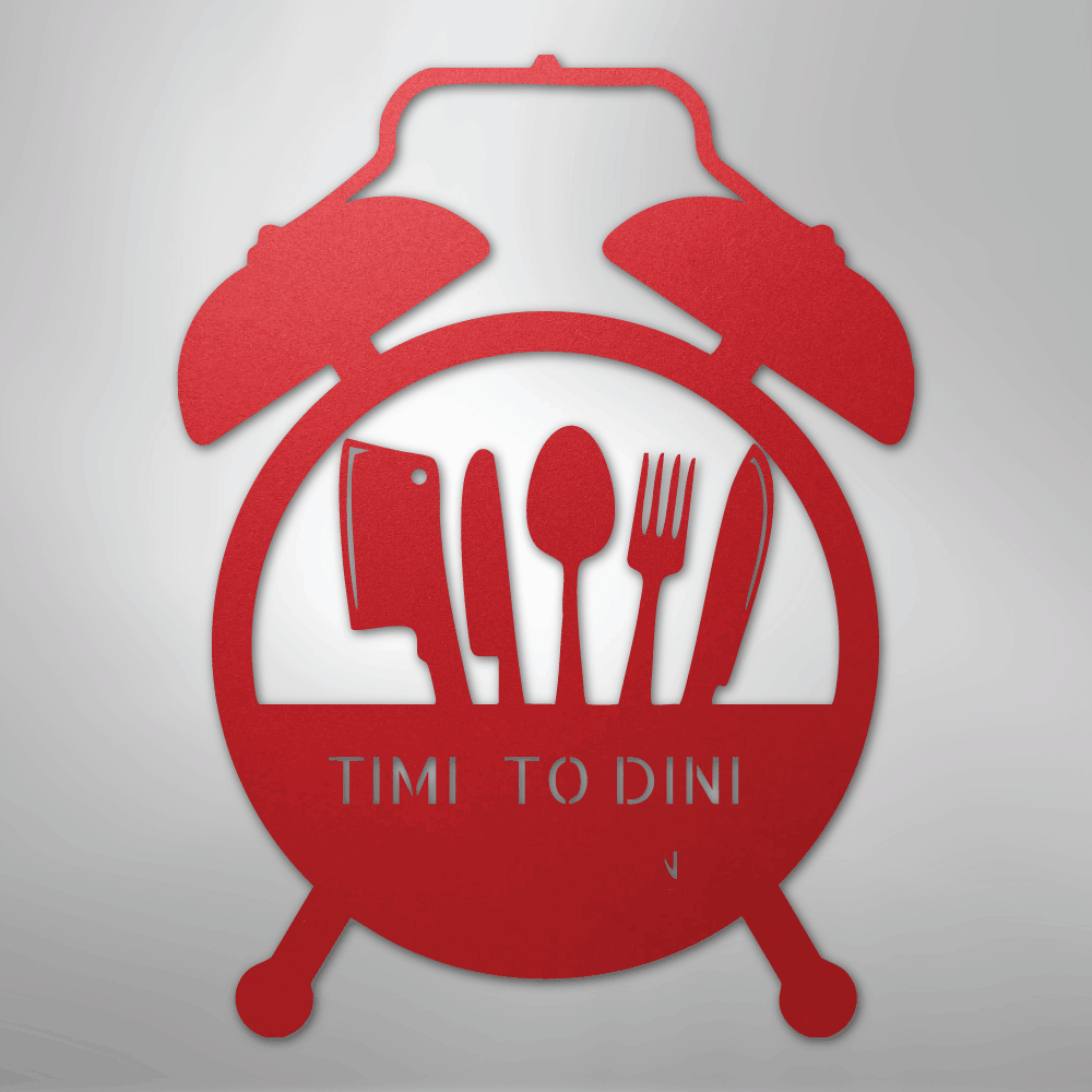 My Easy Monogram Steel Sign Red / 24" Food Time Monogram - Steel Sign