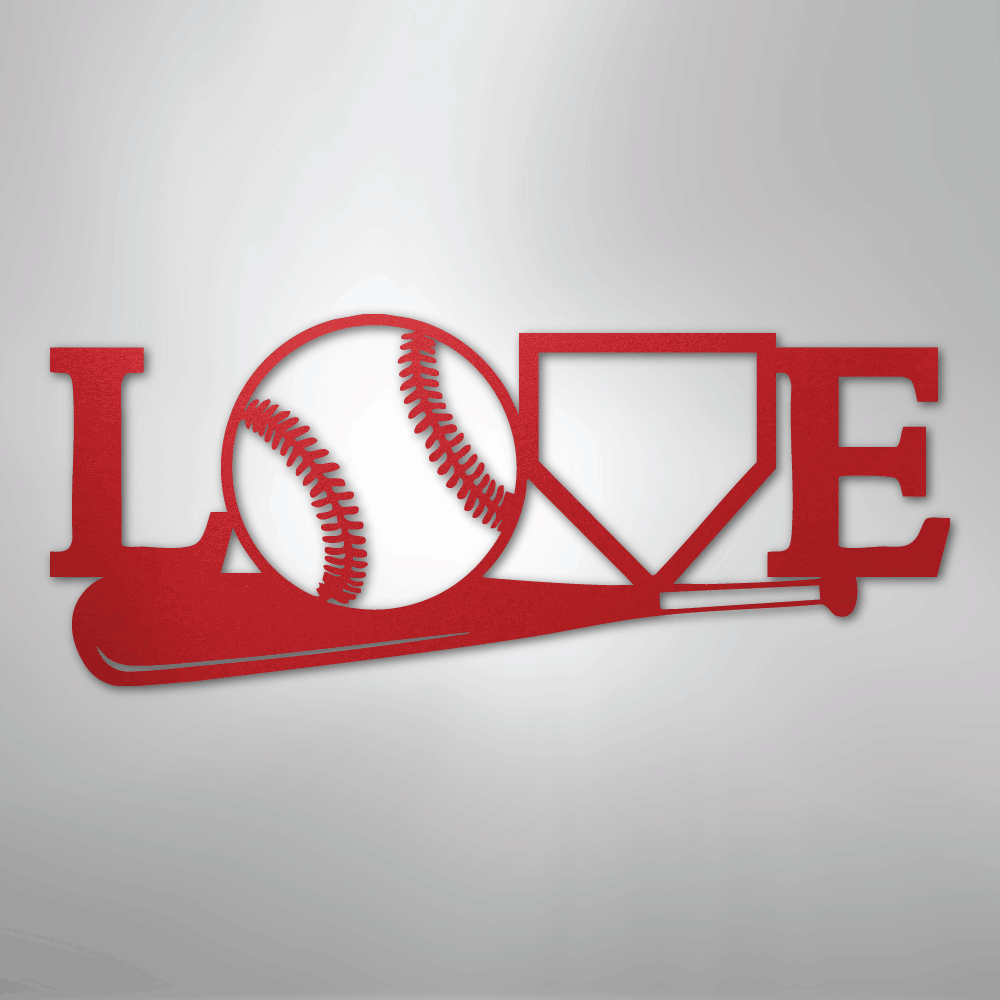 My Easy Monogram Steel Sign Red / 24" For The Love Of The Game - Metal Sign