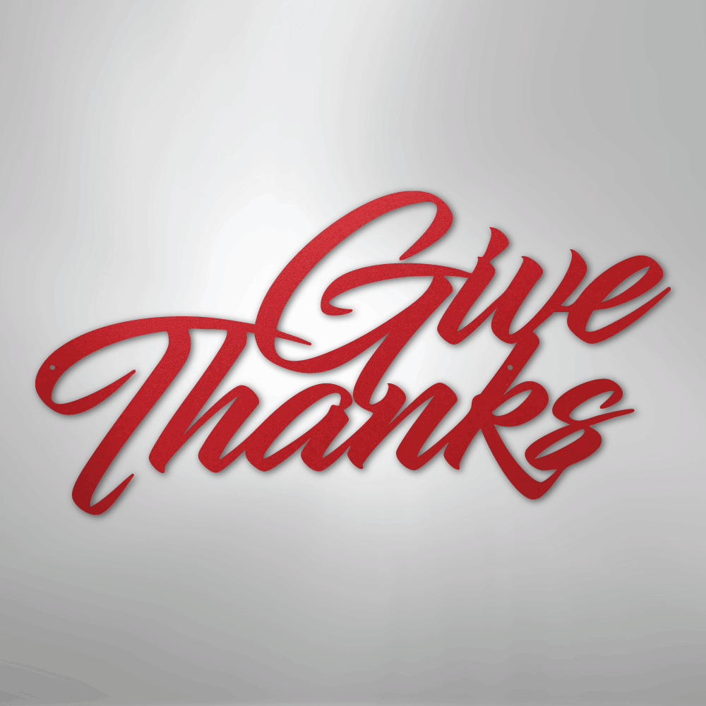 My Easy Monogram Steel Sign Red / 24" Give Thanks - Steel Sign