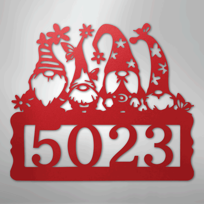 My Easy Monogram Steel Sign Red / 24" Gnome Address Sign - Steel Sign