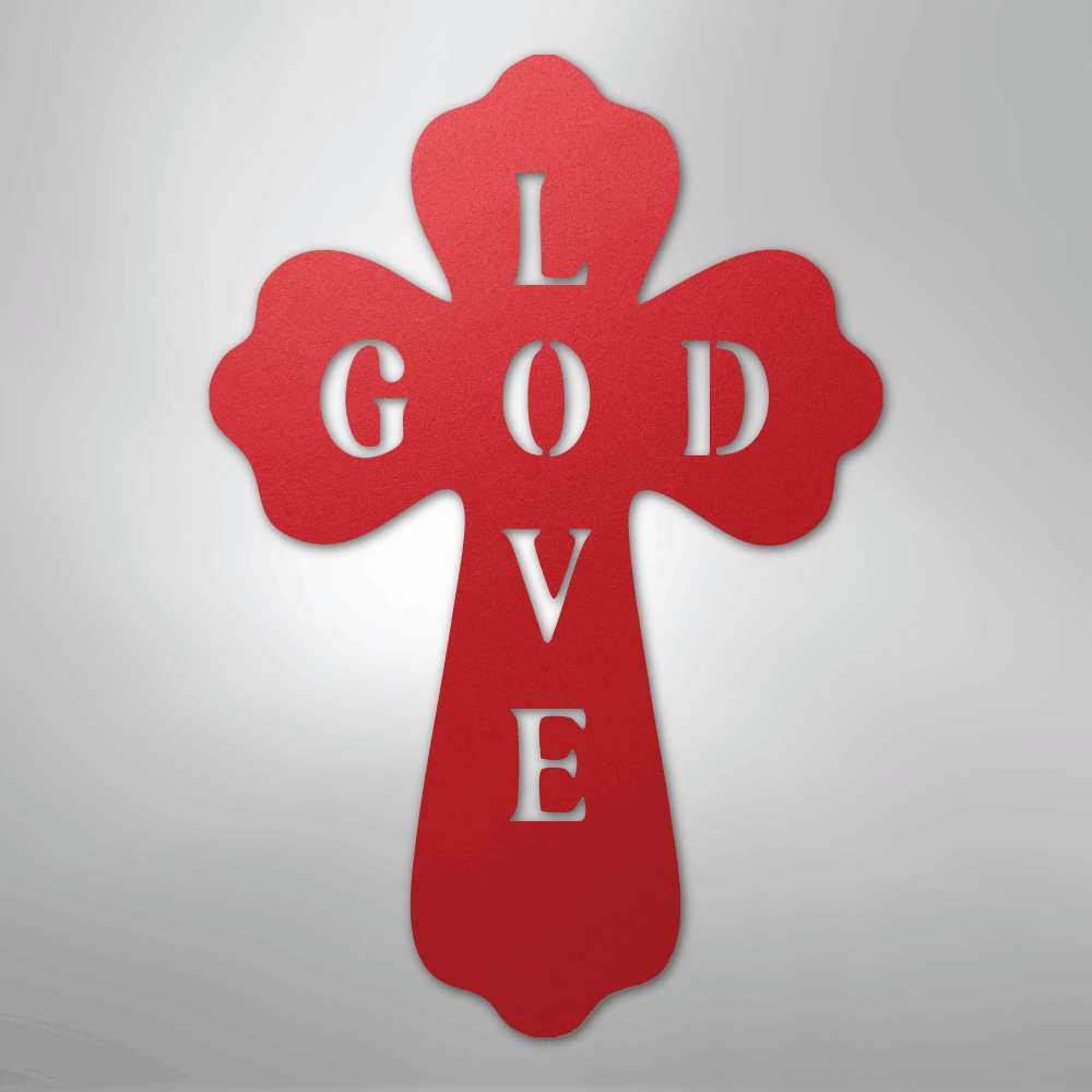My Easy Monogram Steel Sign Red / 24" God Love - Steel Sign