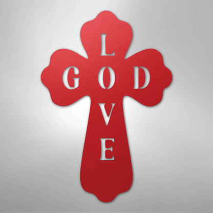My Easy Monogram Steel Sign Red / 24" God Love - Steel Sign