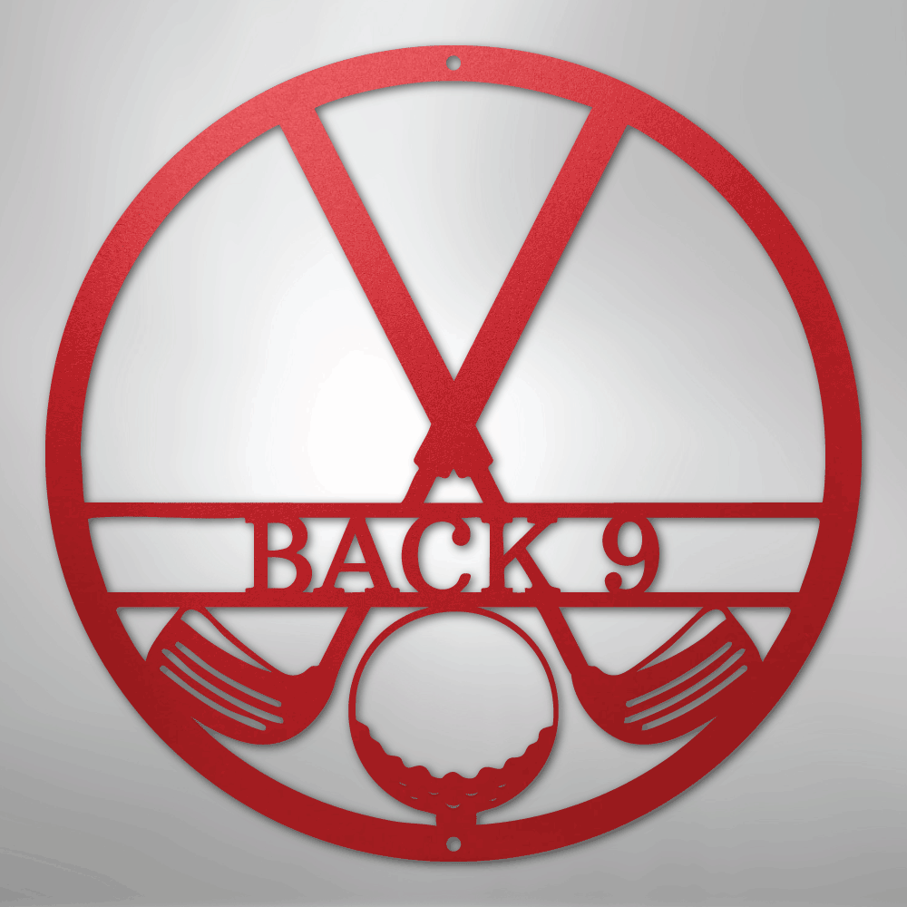 My Easy Monogram Steel Sign Red / 24" Golf Club Monogram - Steel Sign