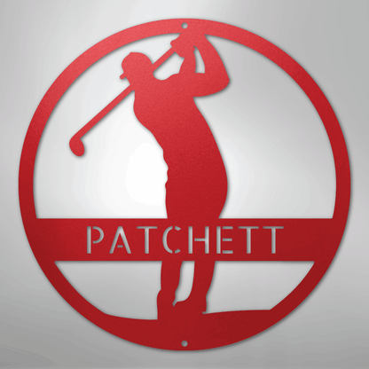My Easy Monogram Steel Sign Red / 24" Golfer Monogram - Steel Sign