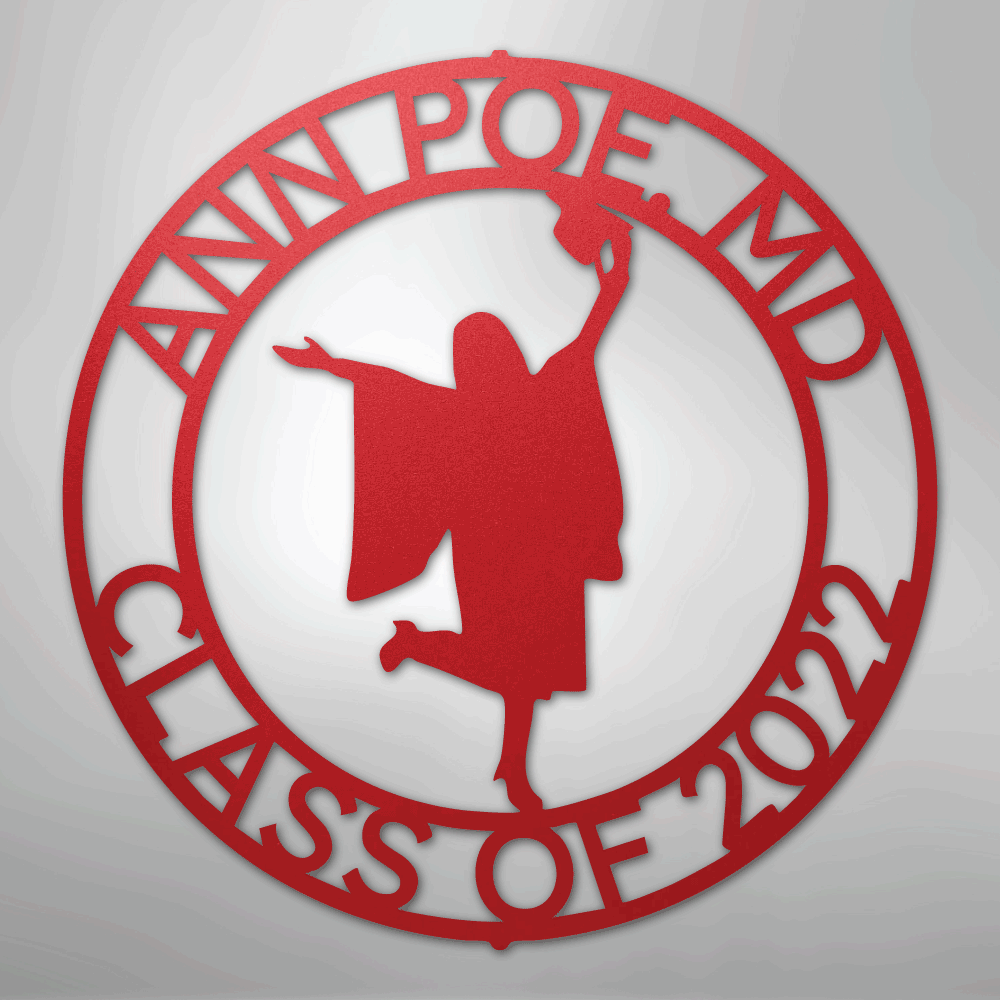 My Easy Monogram Steel Sign Red / 24" Graduation Monogram - His and Hers - Steel Sign