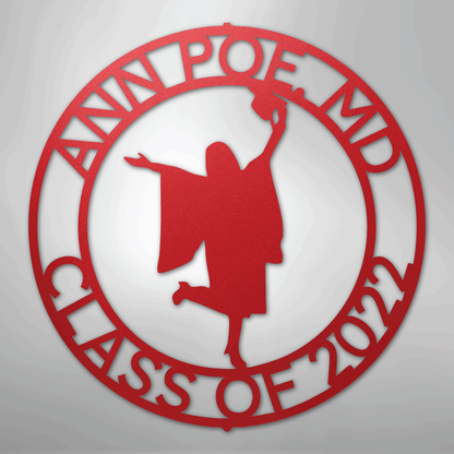 My Easy Monogram Steel Sign Red / 24" Graduation Monogram - His and Hers - Steel Sign