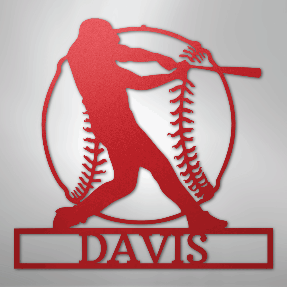My Easy Monogram Steel Sign Red / 24" Home Run Monogram - Metal Sign