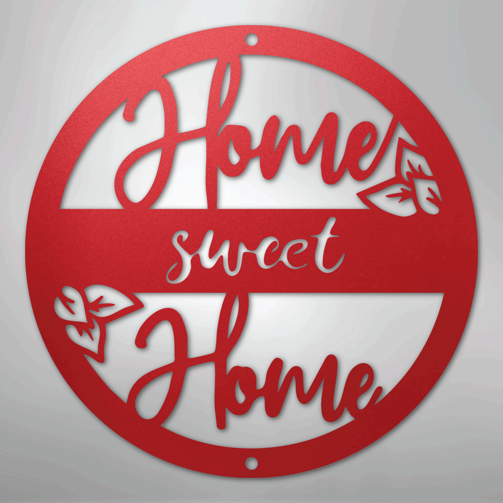 My Easy Monogram Steel Sign Red / 24" Home Sweet Home - Steel Sign
