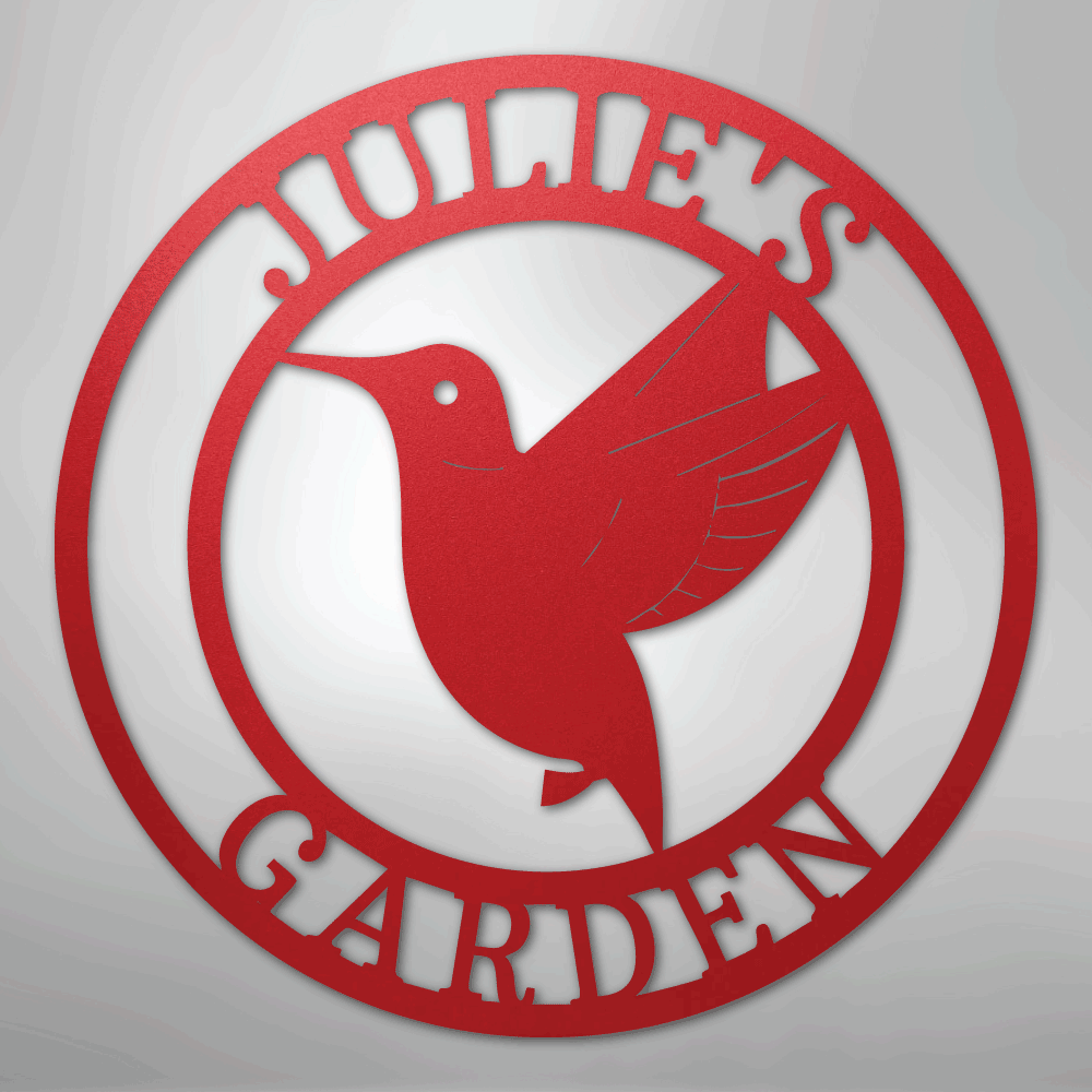 My Easy Monogram Steel Sign Red / 24" Humming Bird Monogram - Steel Sign