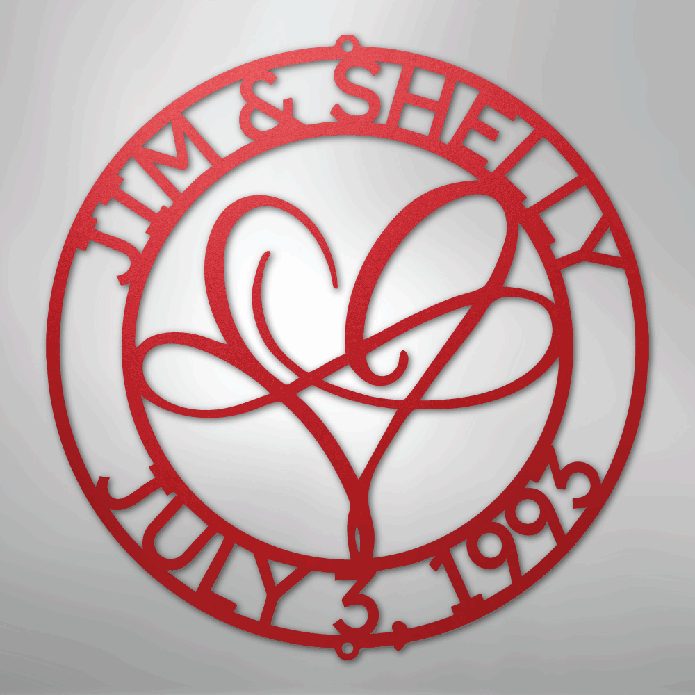 My Easy Monogram Steel Sign Red / 24" Infinite Love Monogram - Steel Sign