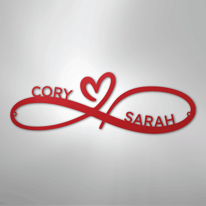 My Easy Monogram Steel Sign Red / 24" Infinity Couples Monogram - Steel Sign