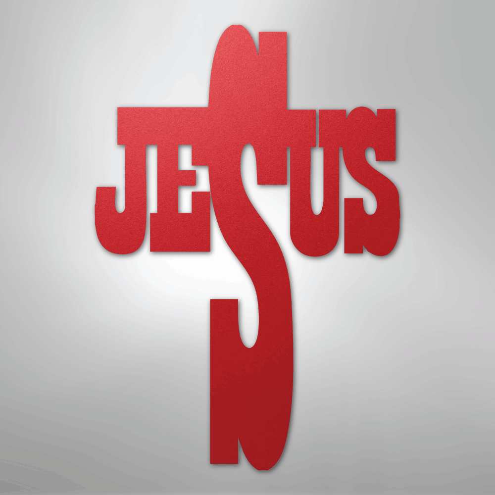 My Easy Monogram Steel Sign Red / 24" Jesus Cross - Steel Sign