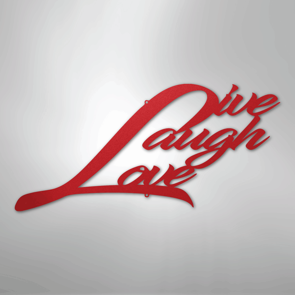 My Easy Monogram Steel Sign Red / 24" Live Laugh Love - Steel Sign
