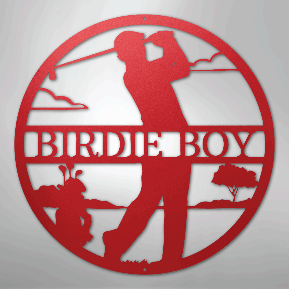 My Easy Monogram Steel Sign Red / 24" Male Golfer Monogram - Steel Sign