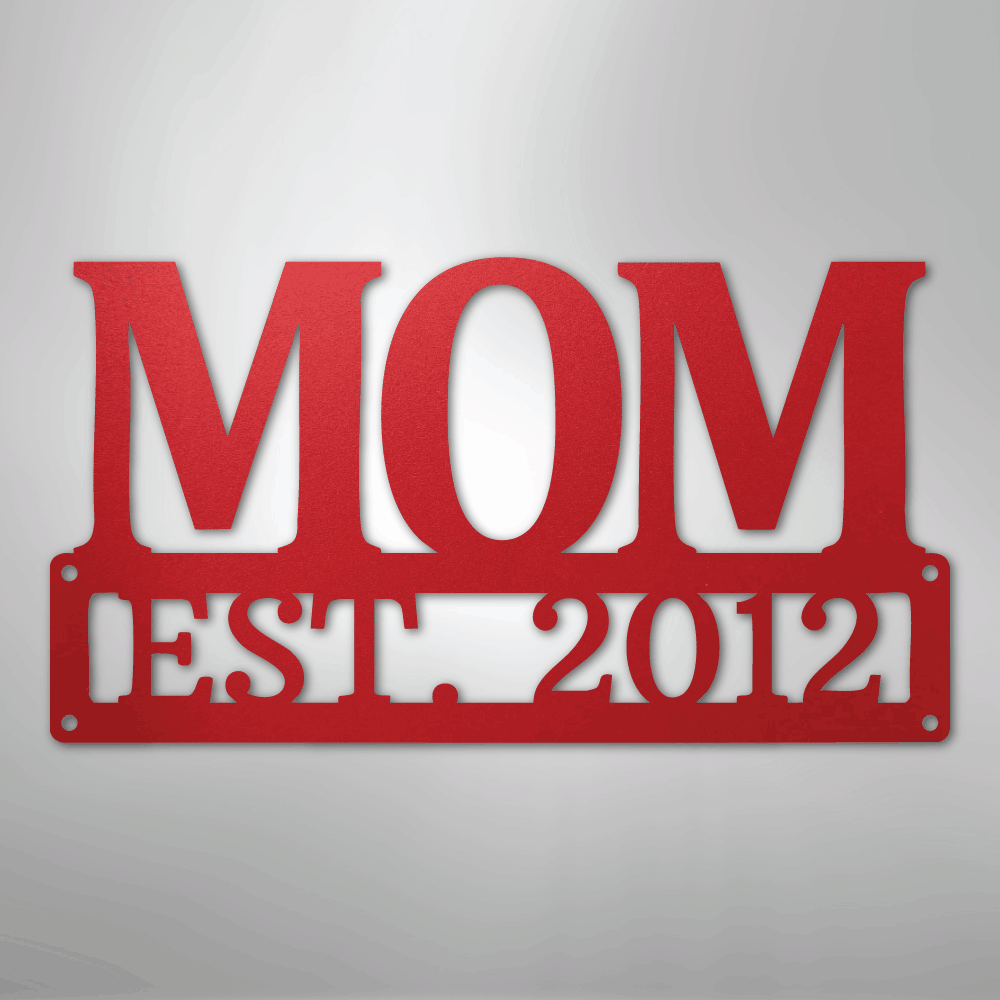 My Easy Monogram Steel Sign Red / 24" Mother's Day Plaque - Steel SIgn