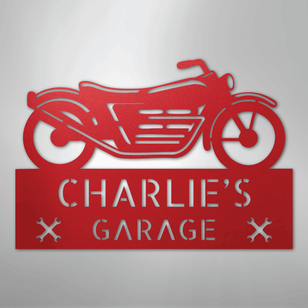 My Easy Monogram Steel Sign Red / 24" Motorcycle Adventure Monogram - Steel Sign