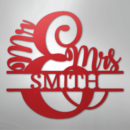My Easy Monogram Steel Sign Red / 24" New Couples Monogram - Steel Sign