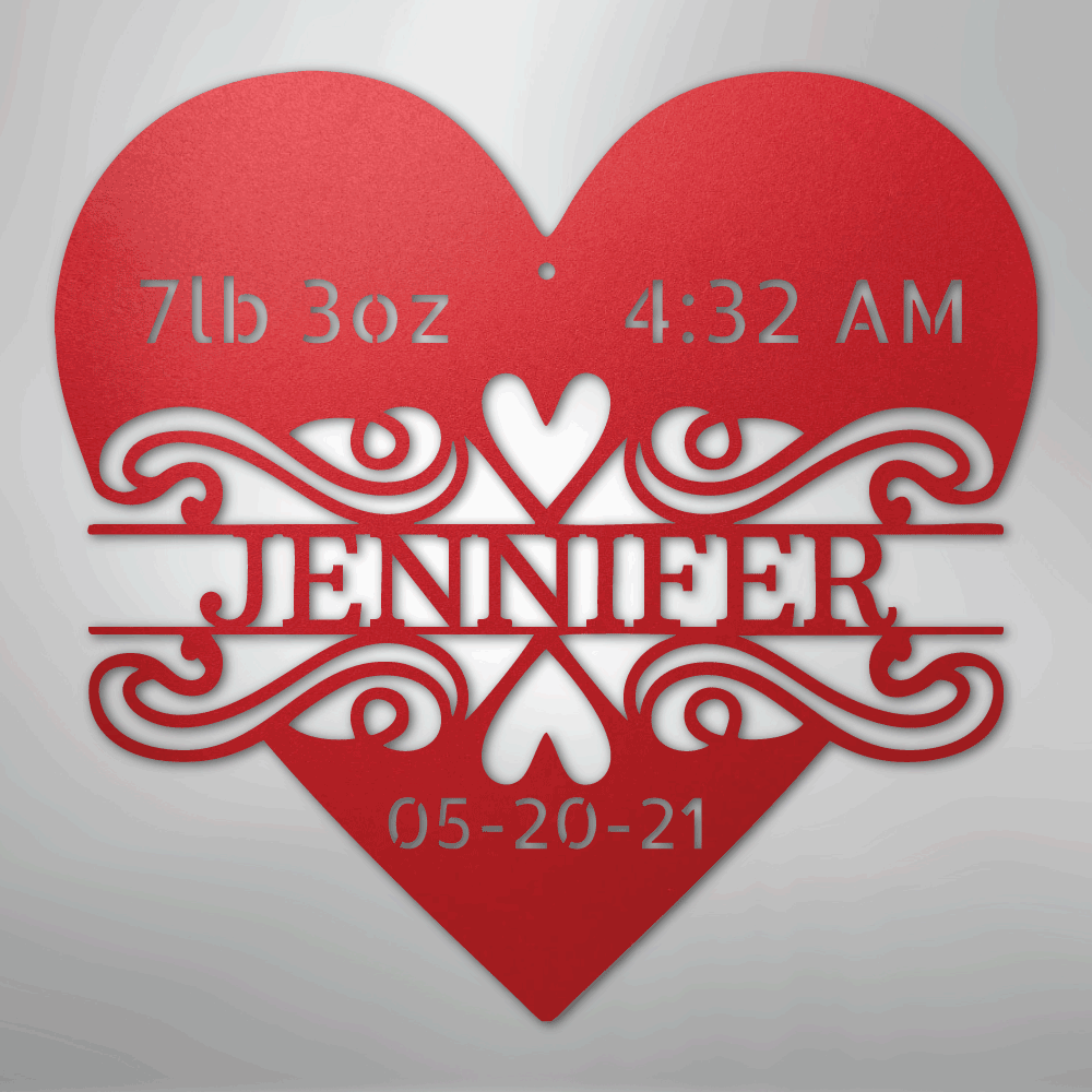 My Easy Monogram Steel Sign Red / 24" Newborn Love Monogram - Steel Sign