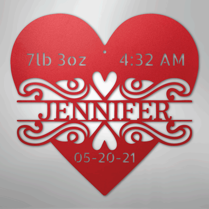 My Easy Monogram Steel Sign Red / 24" Newborn Love Monogram - Steel Sign