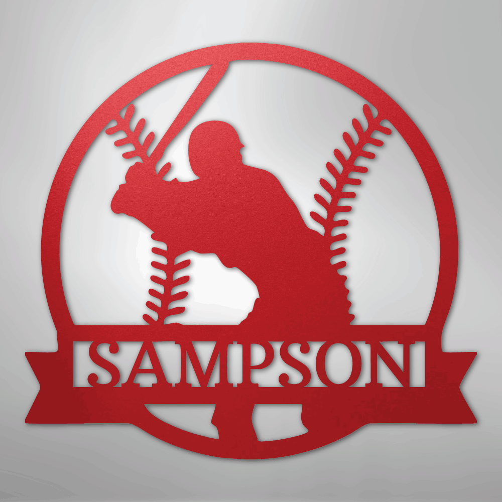 My Easy Monogram Steel Sign Red / 24" On Deck Monogram - Metal Sign
