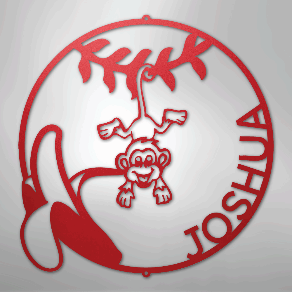 My Easy Monogram Steel Sign Red / 24" Our Little Monkey Monogram - Steel Sign