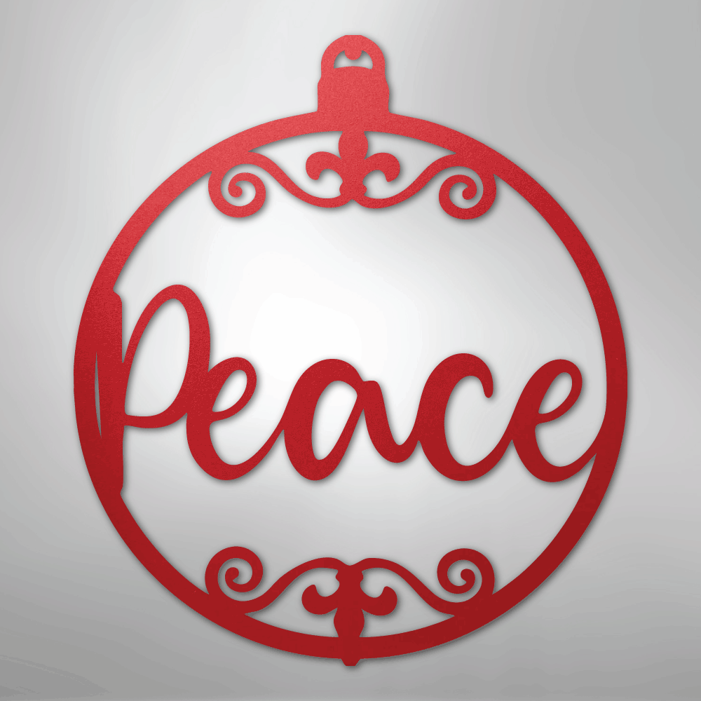 My Easy Monogram Steel Sign Red / 24" Peace Ornament - Steel Sign