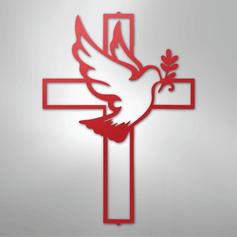 My Easy Monogram Steel Sign Red / 24" Peaceful Dove - Steel Sign