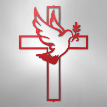 My Easy Monogram Steel Sign Red / 24" Peaceful Dove - Steel Sign