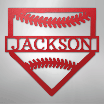 My Easy Monogram Steel Sign Red / 24" Personal Home Base