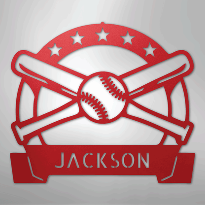 My Easy Monogram Steel Sign Red / 24" Play Ball Monogram - Metal Sign