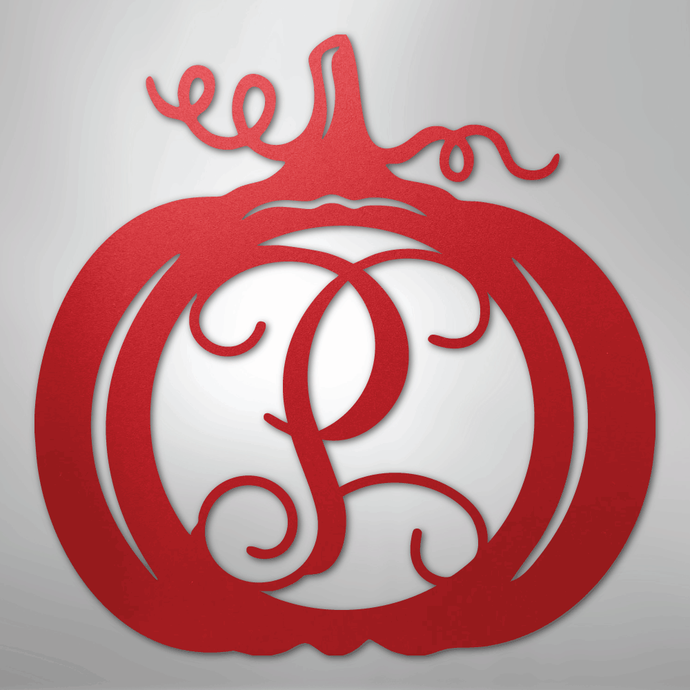 My Easy Monogram Steel Sign Red / 24" Pumpkin Initial Monogram - Steel Sign