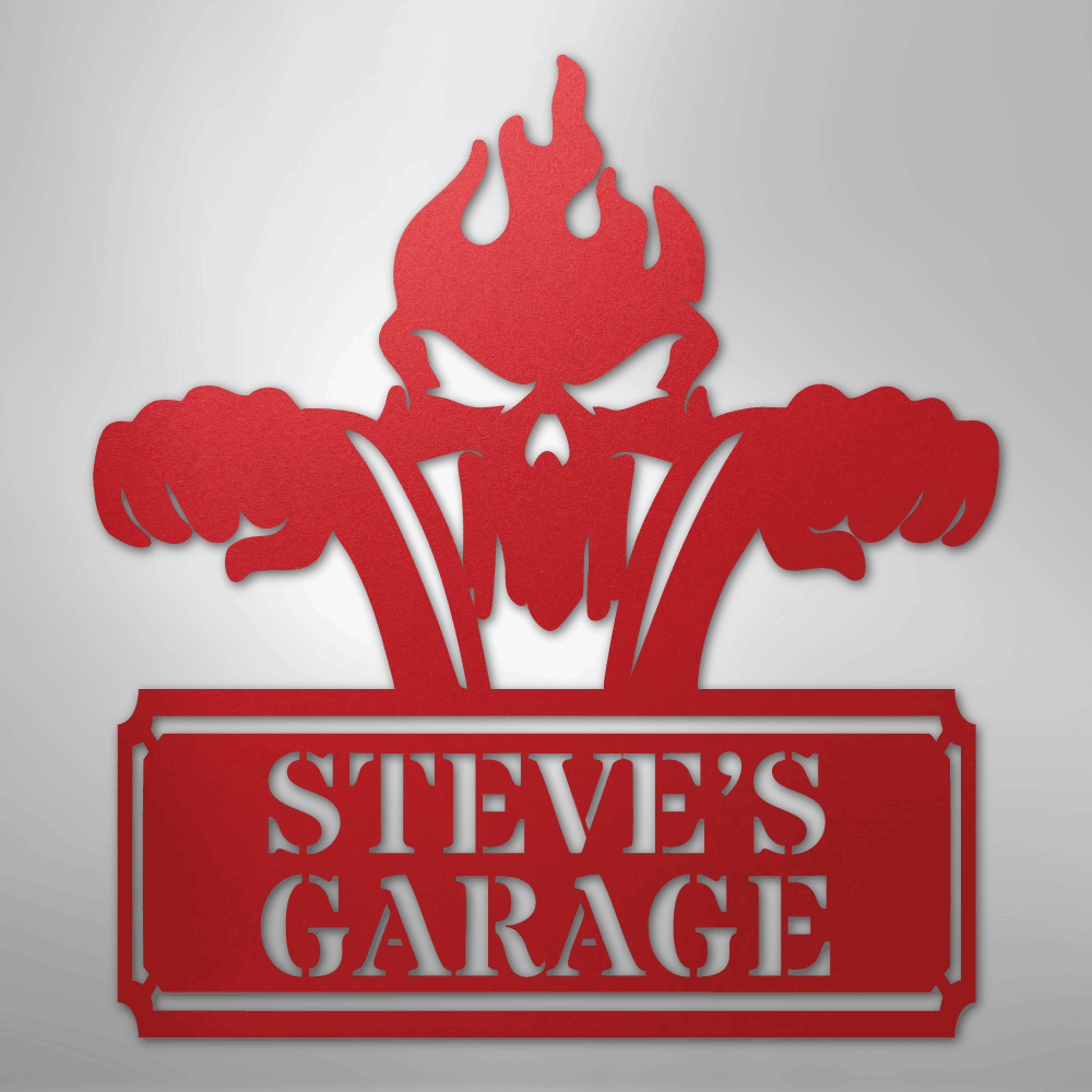 My Easy Monogram Steel Sign Red / 24" Rough Ride Monogram - Steel Sign