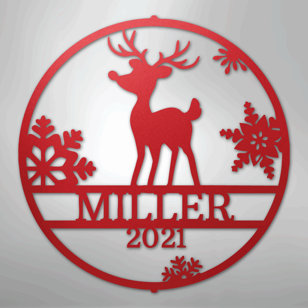 My Easy Monogram Steel Sign Red / 24" Rudolph's Monogram - Steel Sign