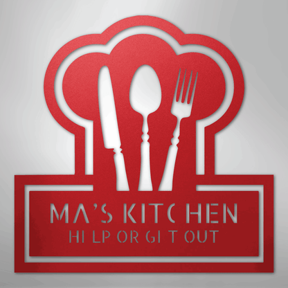 My Easy Monogram Steel Sign Red / 24" Ruler Of The Kitchen Monogram - Steel Sign