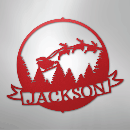 My Easy Monogram Steel Sign Red / 24" Santa's Journey Monogram - Steel Sign