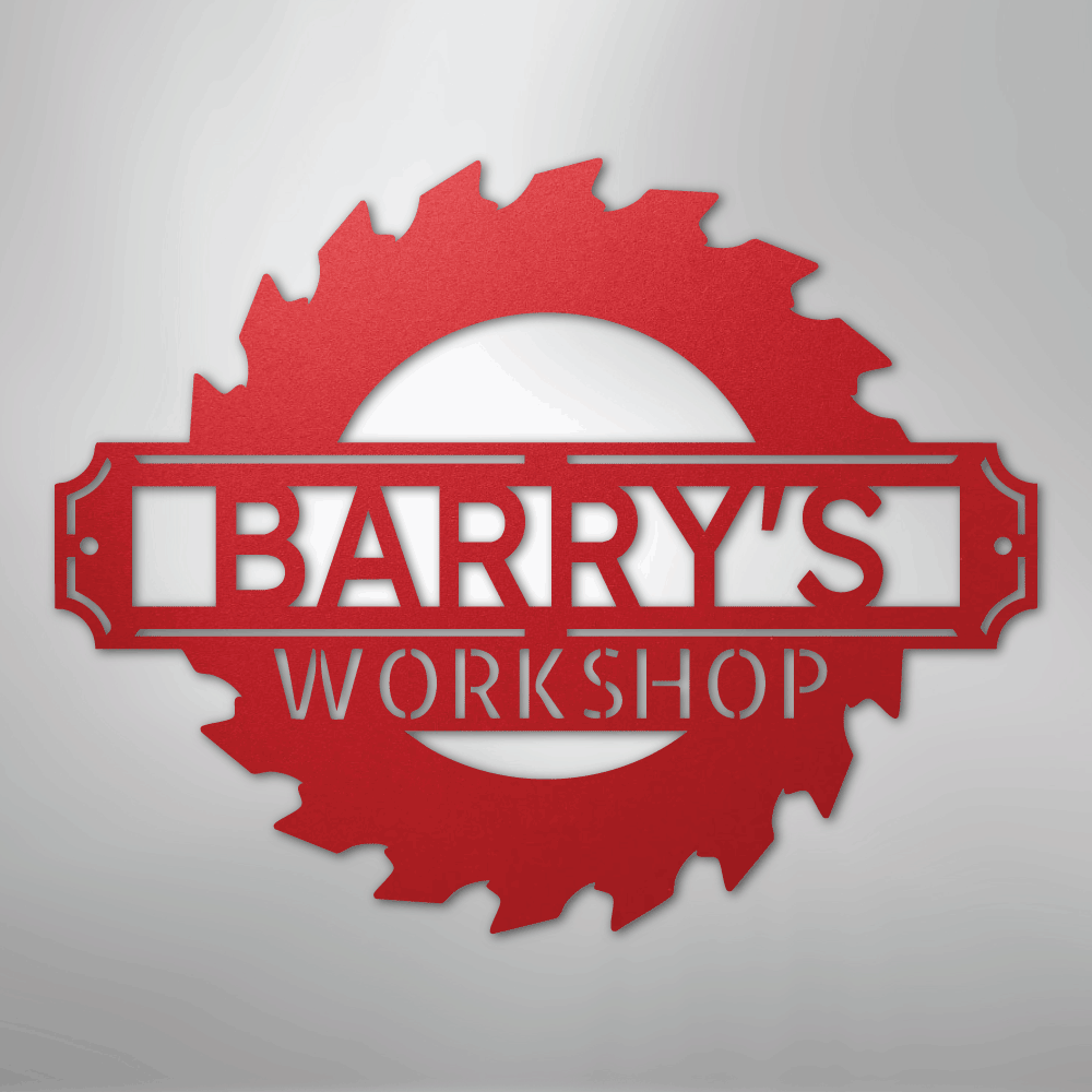 My Easy Monogram Steel Sign Red / 24" Sawmill Monogram - Steel Sign
