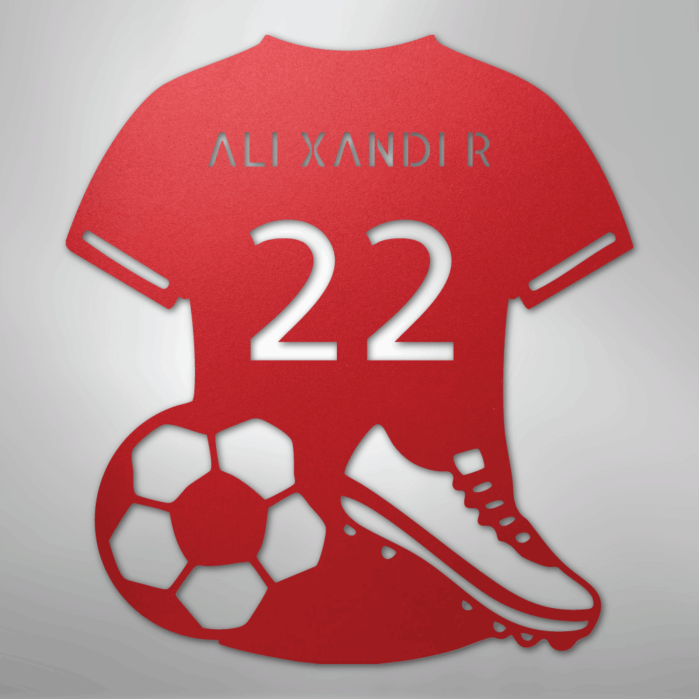 My Easy Monogram Steel Sign Red / 24" Soccer Jersey Monogram - Steel Sign