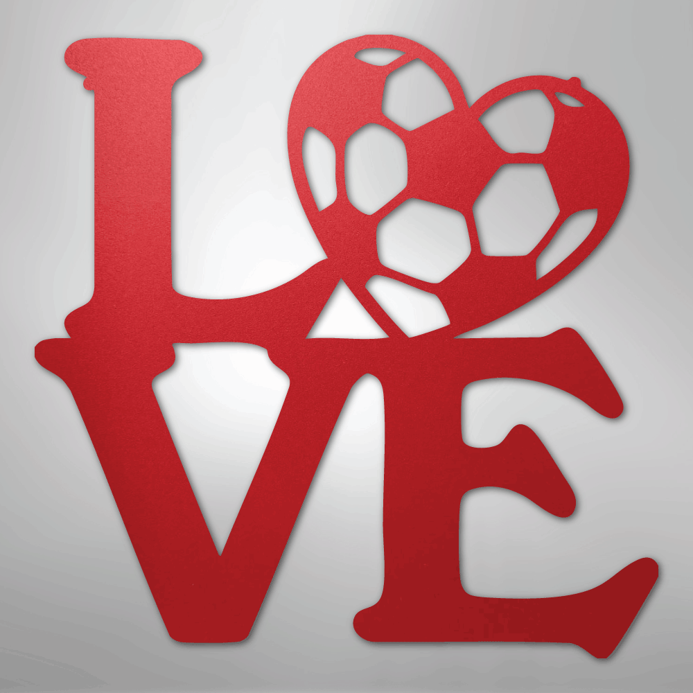 My Easy Monogram Steel Sign Red / 24" Soccer Love - Steel Sign
