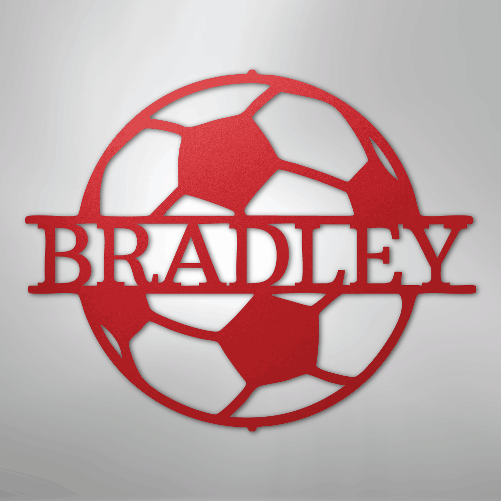 My Easy Monogram Steel Sign Red / 24" Soccer Monogram - Steel Sign