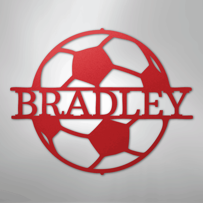 My Easy Monogram Steel Sign Red / 24" Soccer Monogram - Steel Sign