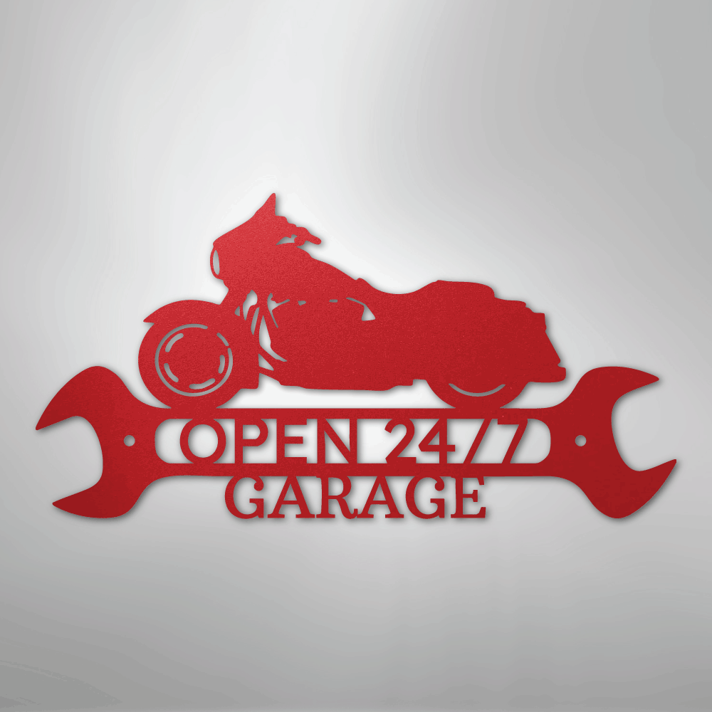 My Easy Monogram Steel Sign Red / 24" Street Glide Shop Monogram - Steel Sign