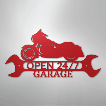 My Easy Monogram Steel Sign Red / 24" Street Glide Shop Monogram - Steel Sign