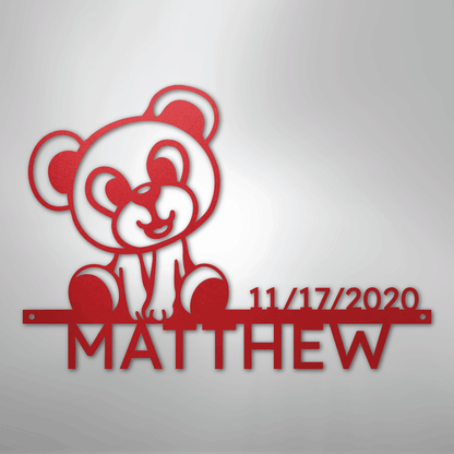 My Easy Monogram Steel Sign Red / 24" Teddy Monogram - Steel Sign