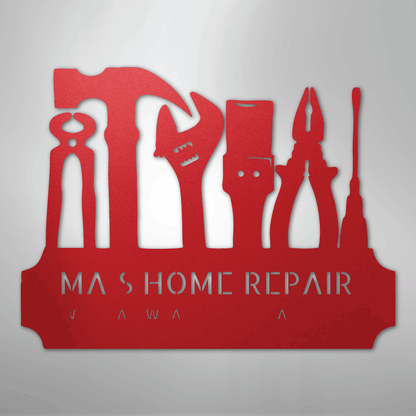 My Easy Monogram Steel Sign Red / 24" Tool Time Monogram - Steel Sign