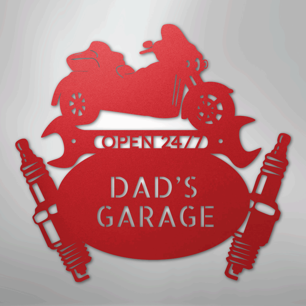 My Easy Monogram Steel Sign Red / 24" Trike Mechanic Monogram - Steel Sign