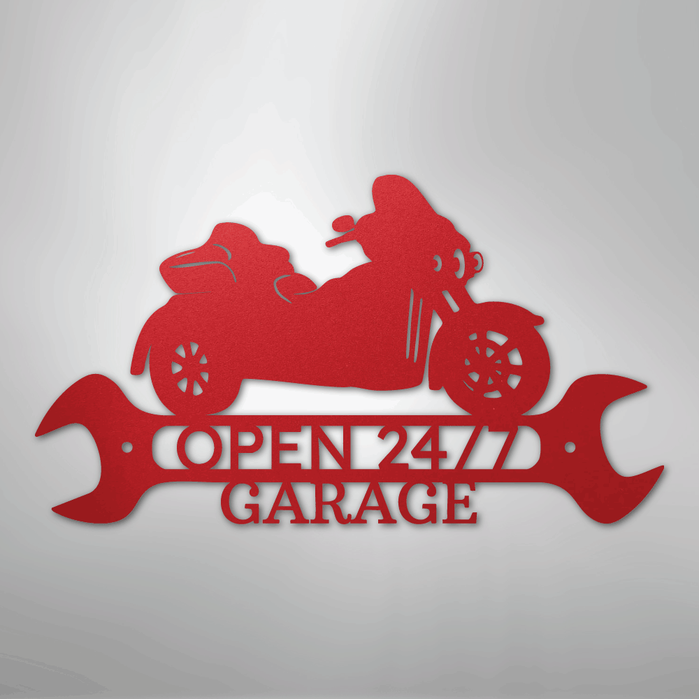 My Easy Monogram Steel Sign Red / 24" Trike Shop Monogram - Steel Sign