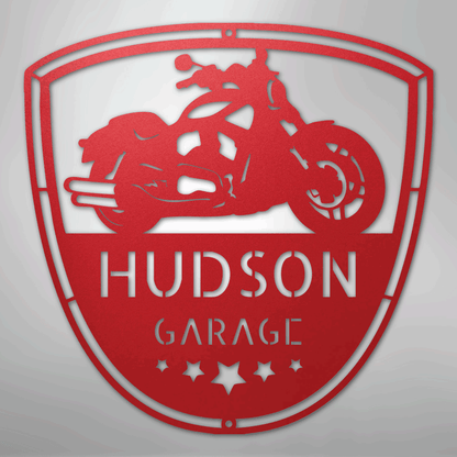 My Easy Monogram Steel Sign Red / 24" Two Wheels Move The Soul Monogram - Steel Sign