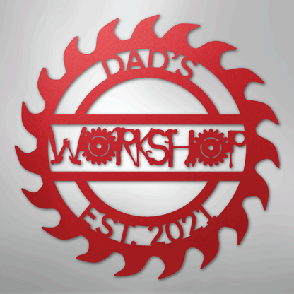 My Easy Monogram Steel Sign Red / 24" Unique Workshop Monogram - Steel Sign